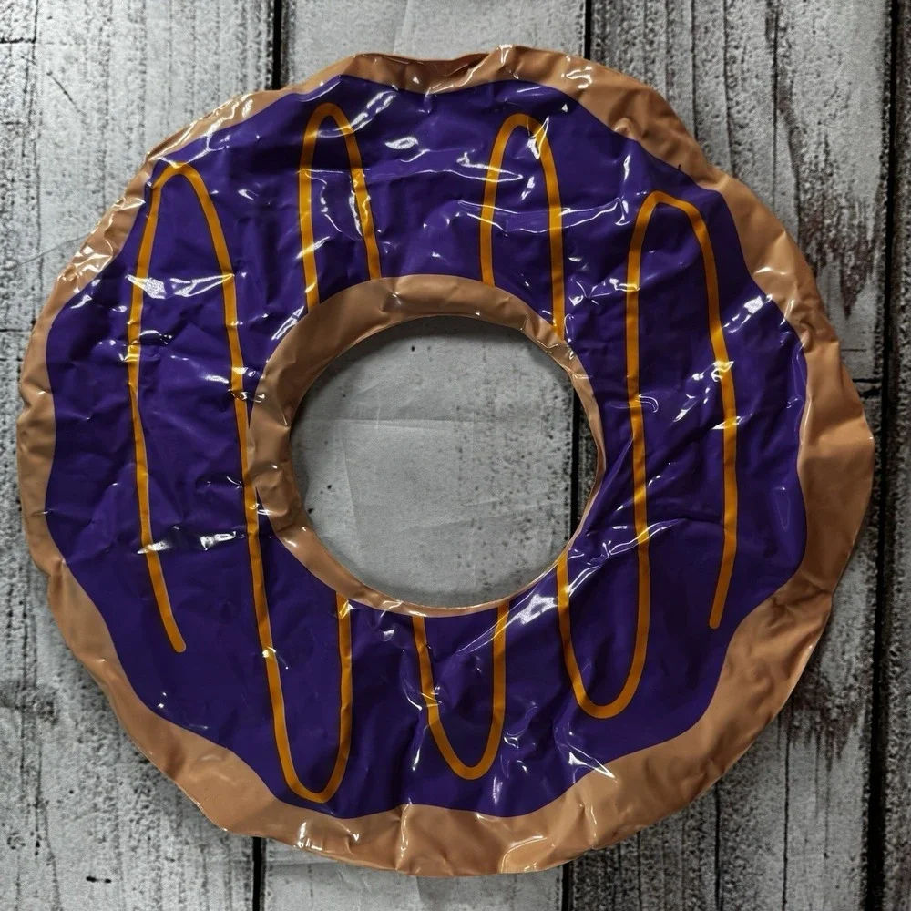 Inflatable Donuts for Party Decorations, 15 Inch Blow-Up Donut Inflat